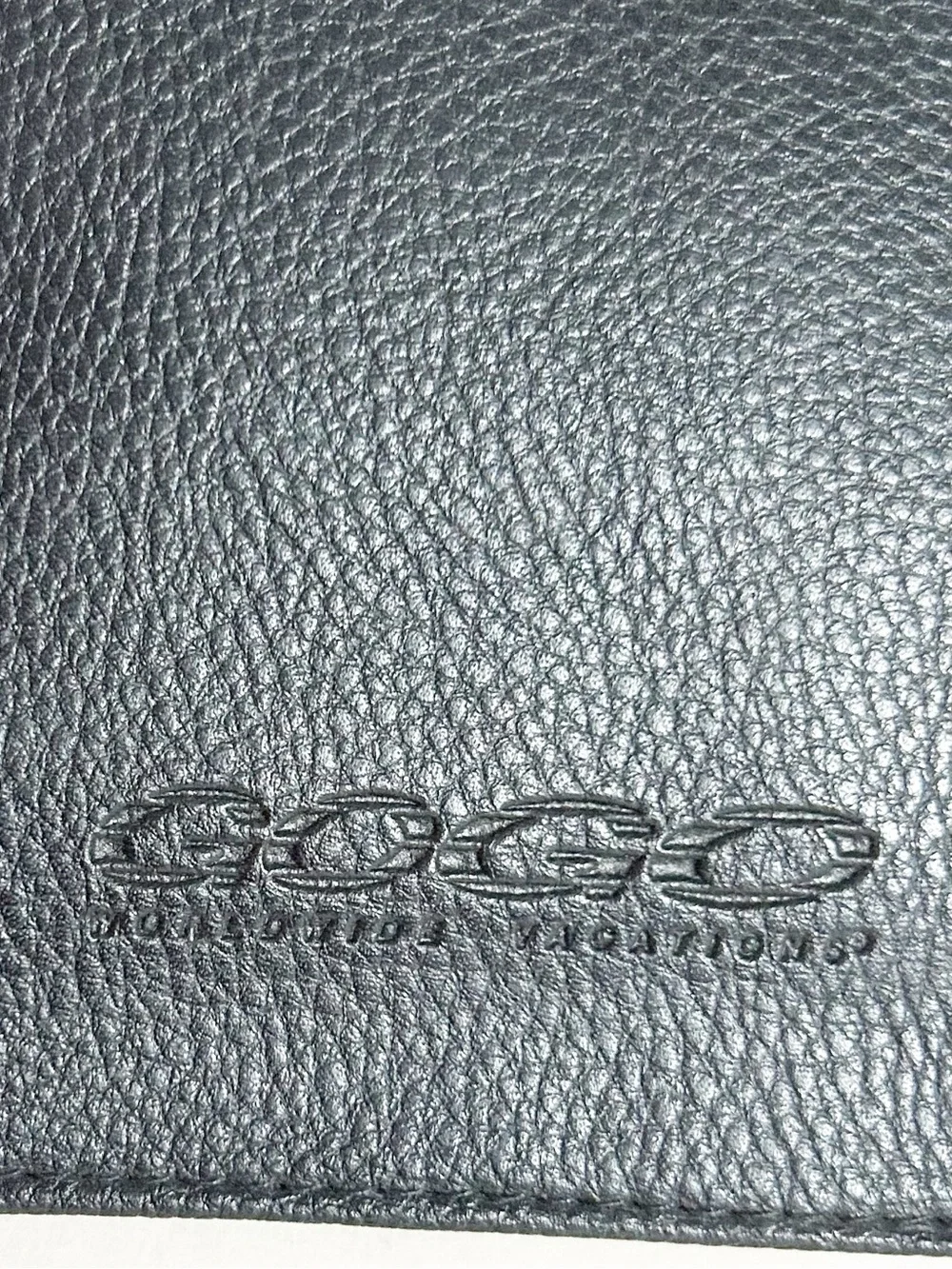 GoGo Travel Black Pebbled Leather Passport Checkbook Tab Closure Organizer Black